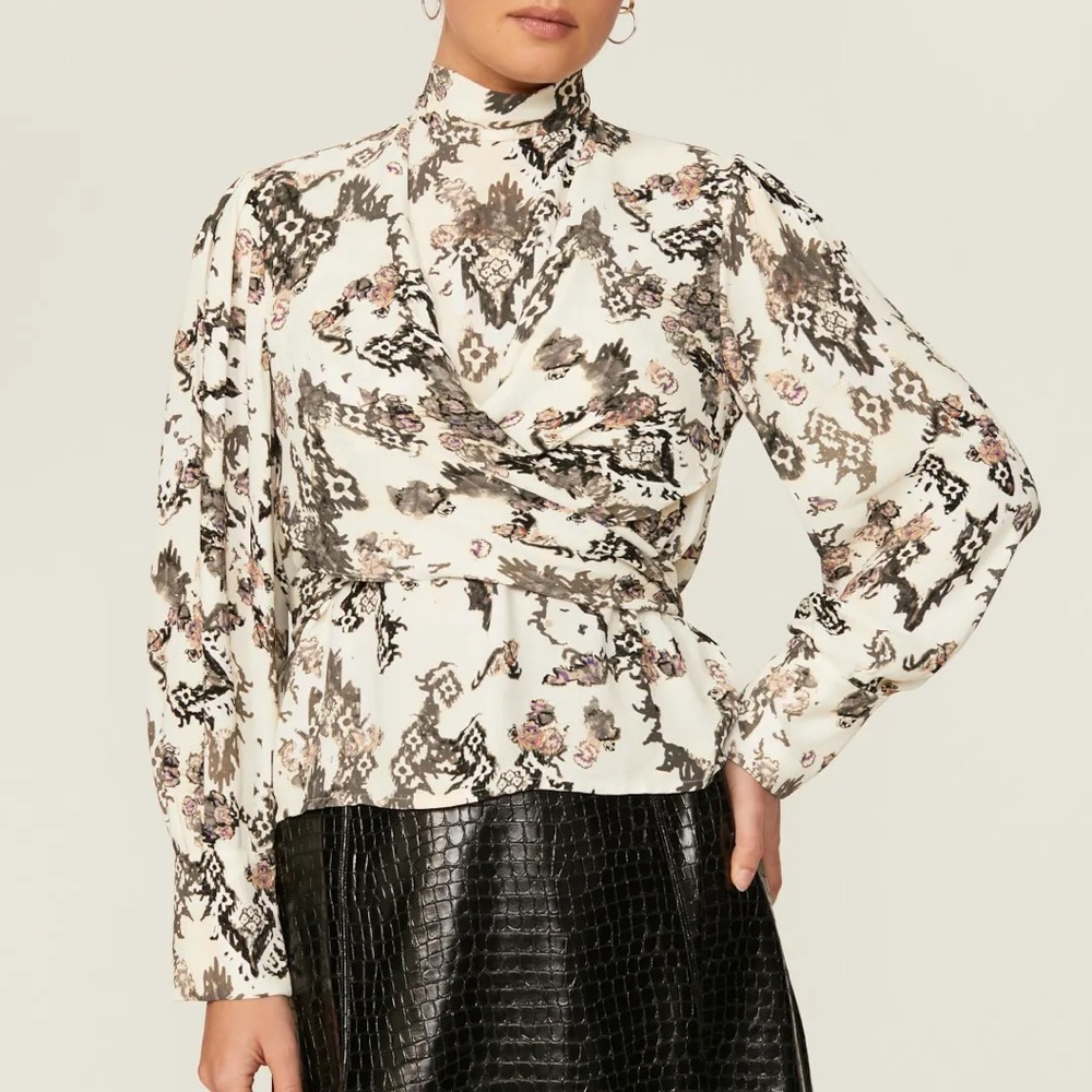 IRO Floral Print Wrap Top - SZ M (euro 38)